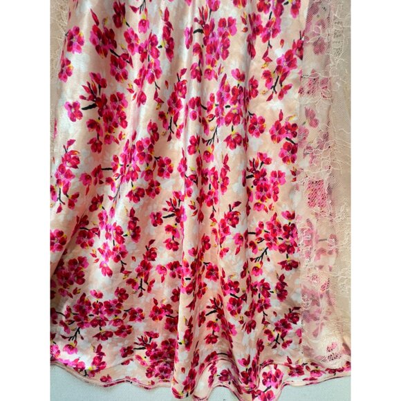 Victoria's Secret Women's Satin Slip Nightie Criss Cross Back Sz M Multi Blossom - Picture 12 of 14